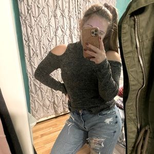 Open shoulder sweater